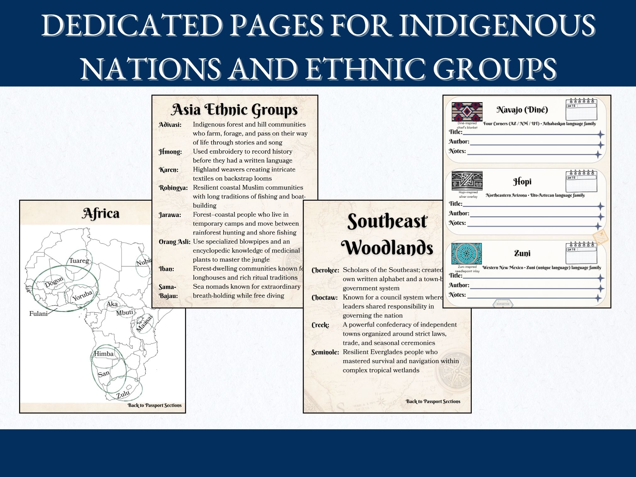 Indigenous and ethnic groups with cultural imagery
