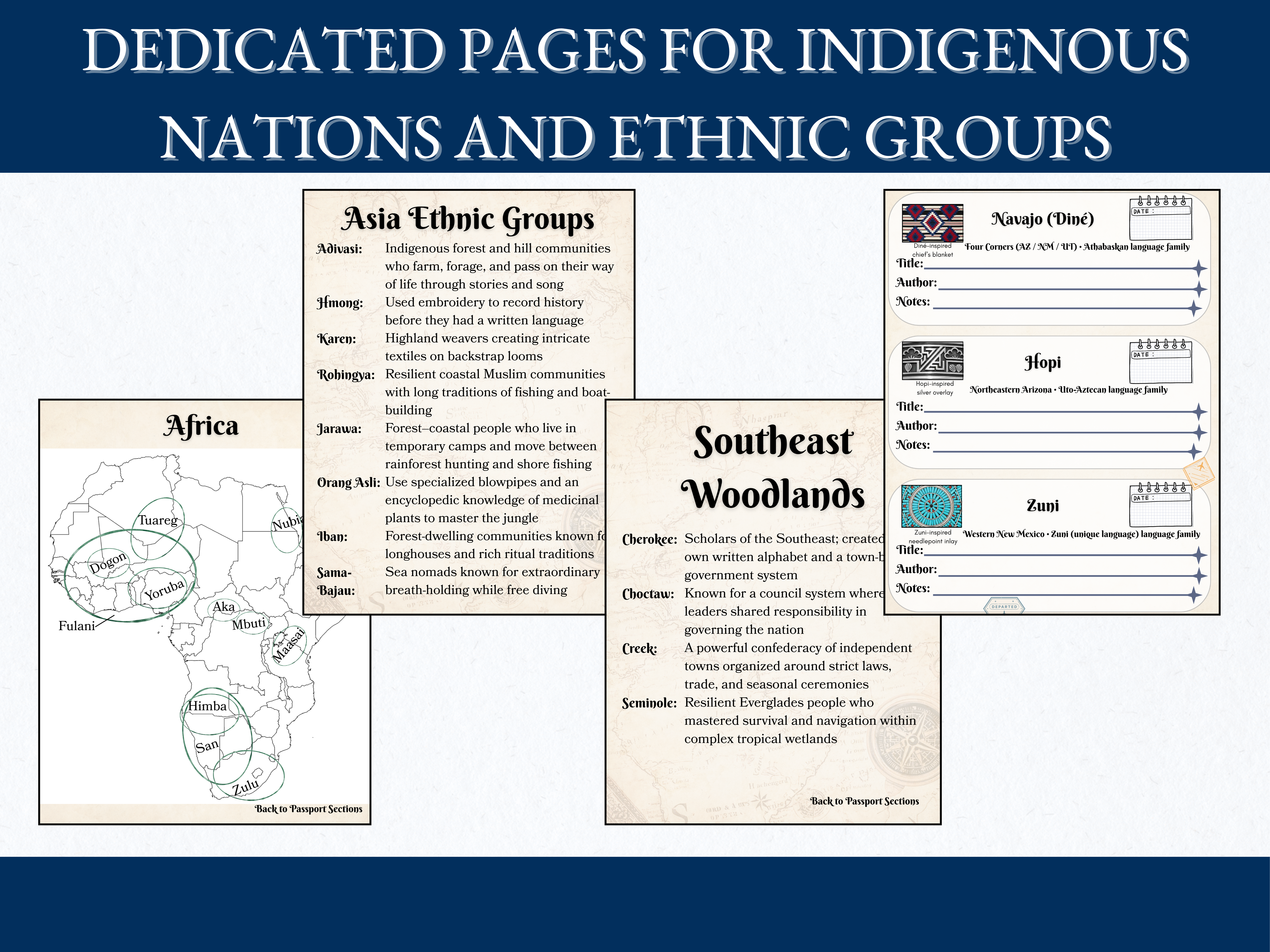 Indigenous and ethnic groups with cultural imagery