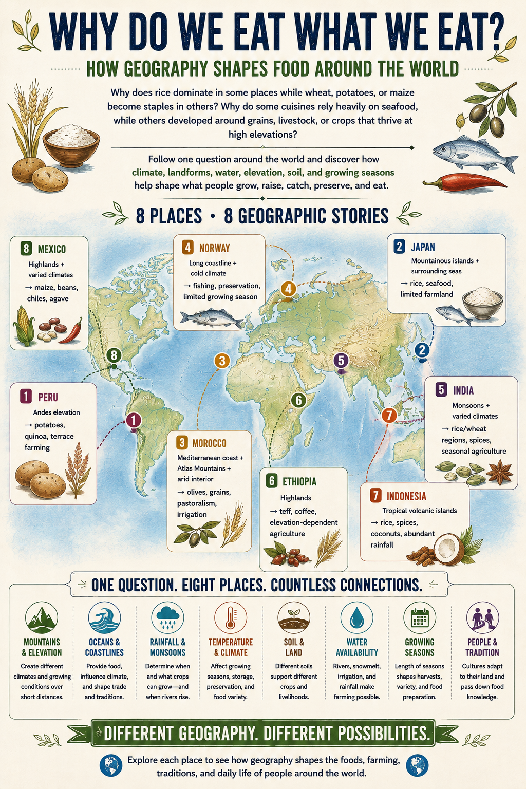 How Geography Shapes Food example spread